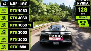 Forza Horizon 6 | RTX 5050 vs RTX 4060 vs 3060 Ti vs 3060 vs 3050 vs GTX 1650 | i5 13600K | 1080p, 1