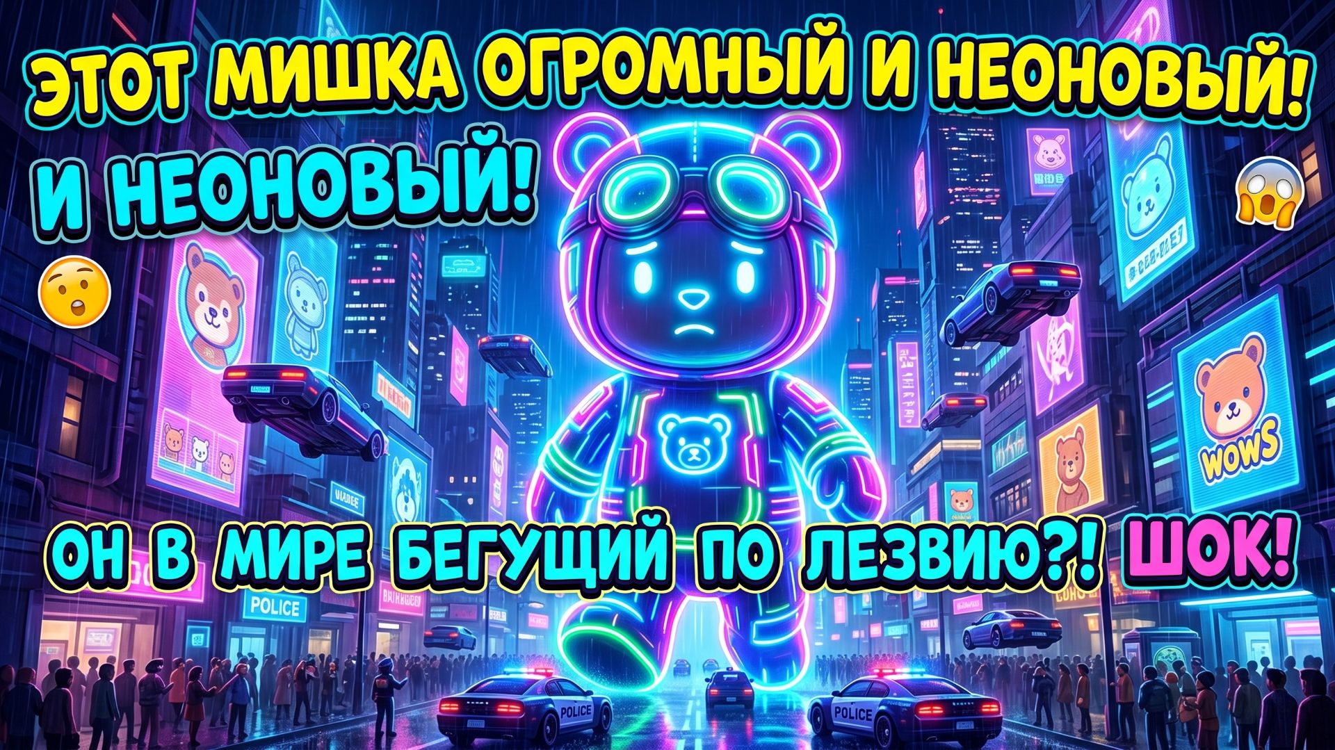 ОН ВЫЖИЛ! Медвежонок против роботов в городе будущего!