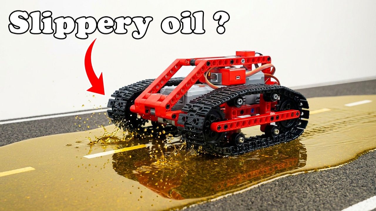 LEGO Tank vs Slippery Oil Challenge - Сцепление или скольжение? смотреть онлайн