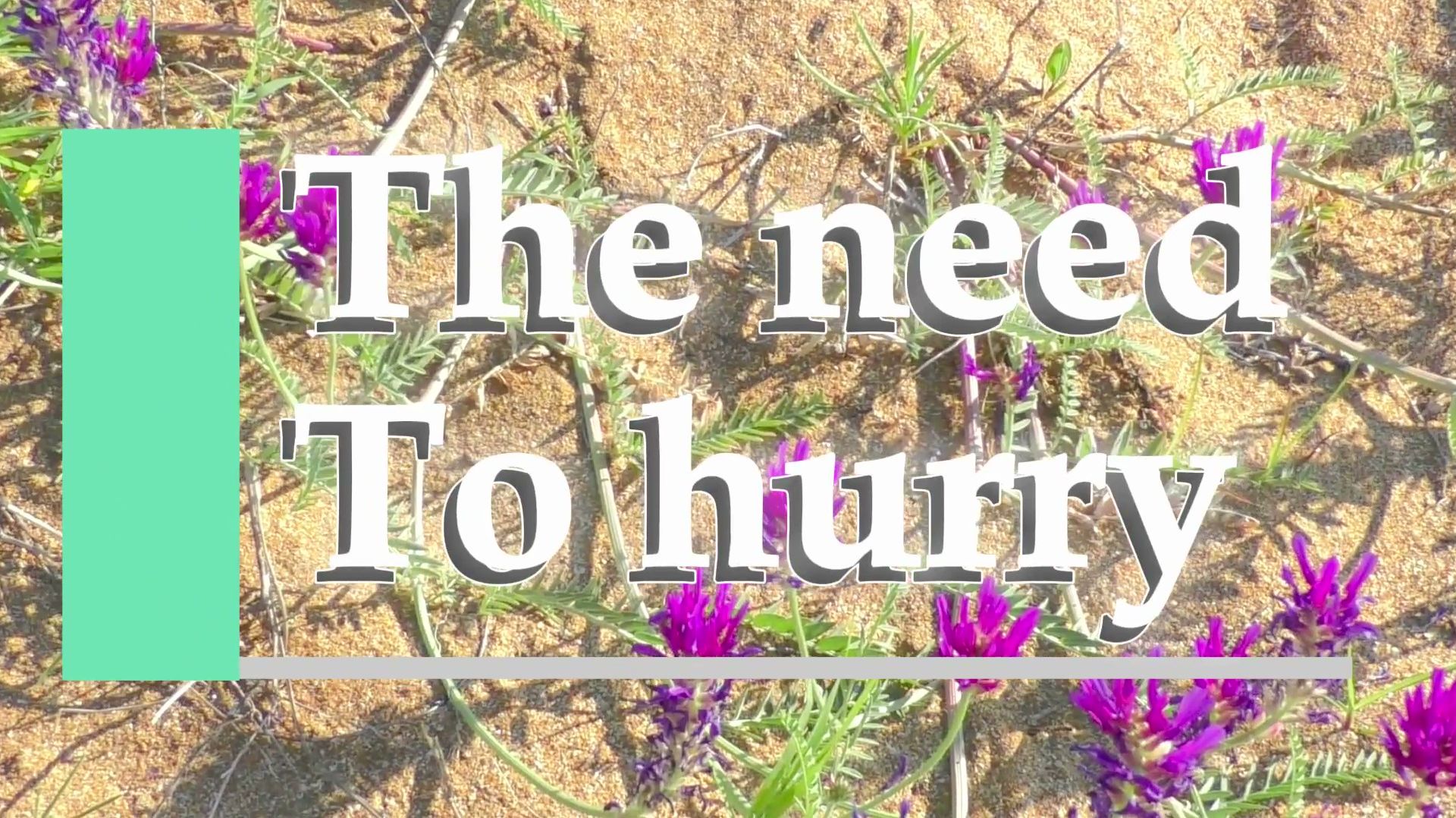 The need ...