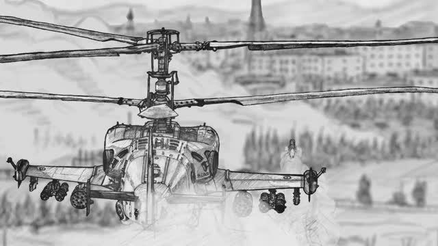 Работа Ка-52 в Сирии [Анимация]