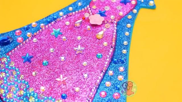 😱 Роскошное розовое платье принцессы из глины и кристаллов ✨👗