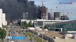 Крупный пожар произошел в Уфе на территории Межвузовского кампуса