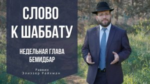 Слово к шаббату Бемидбар от раввина Элиэзера Райхмана