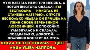 Мой муж назвал меня бесплодной — тогда я оставила конверт на роскошном ужине, который разрушил