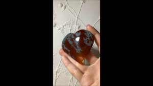 Агат моховой красный, сердце