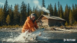 9 Рыбалка в ДЕВСТВЕННОЙ тайге Хариус Ленок Таймень Медведь Выживание 2 часа ВИДЕО  Тайге Охота 2023❄
