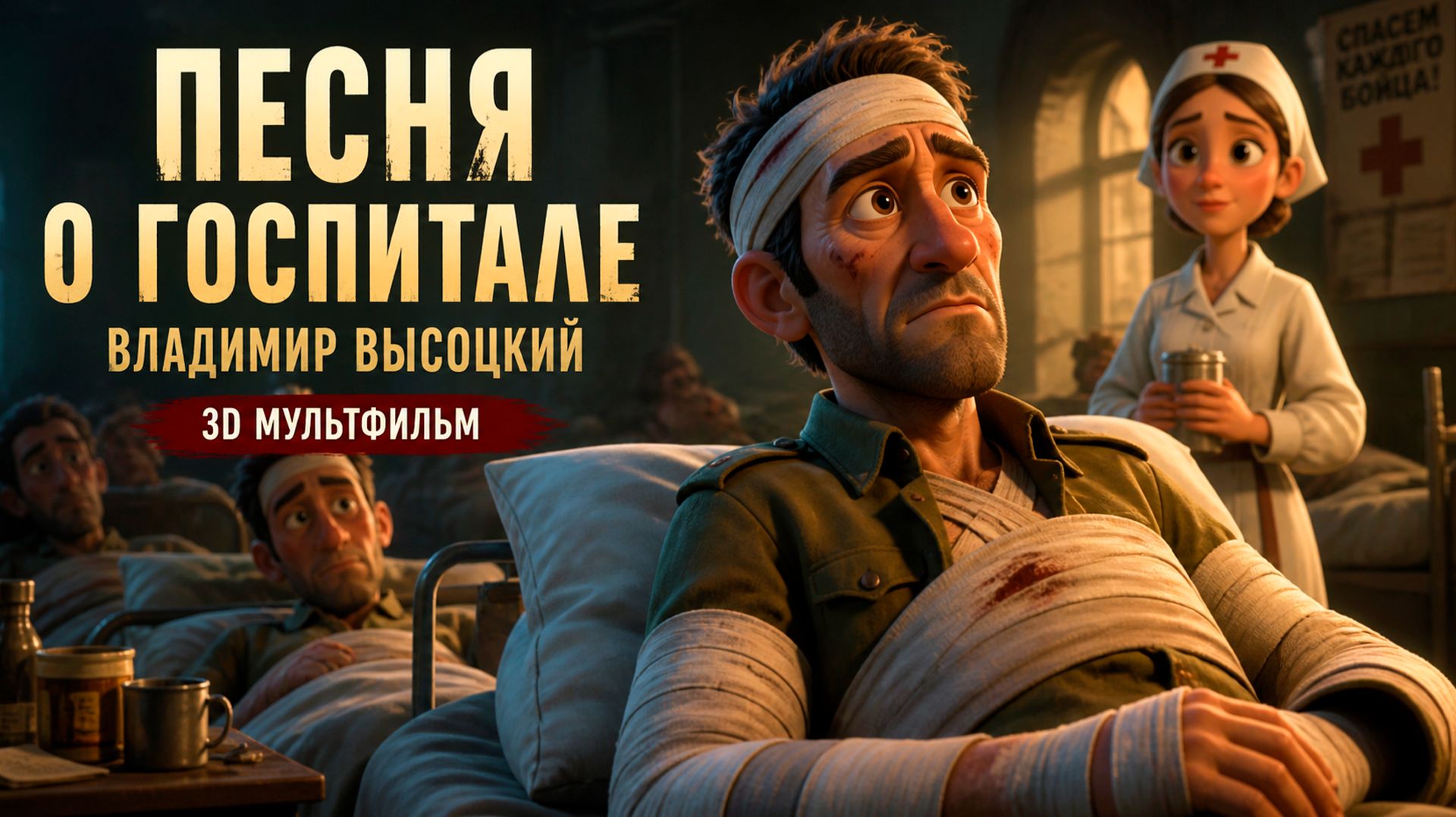 В.С.Высоцкий "Песня о госпитале" - ТРАГЕДИЯ СОЛДАТА В ГОСПИТАЛЕ…  | 3D мультфильм