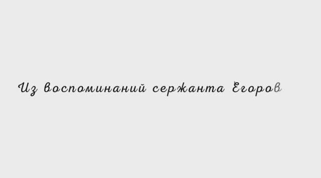 Из воспоминаний сержанта Егорова...