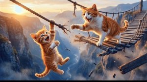 Тяжелая работа Мамы-Кошки «Котенок снова может ходить «  Анимация кошек