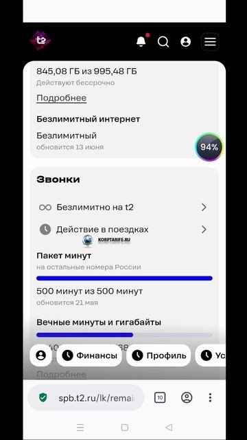 Секретный тарифы Теле 2. 264 р в месяц.vs