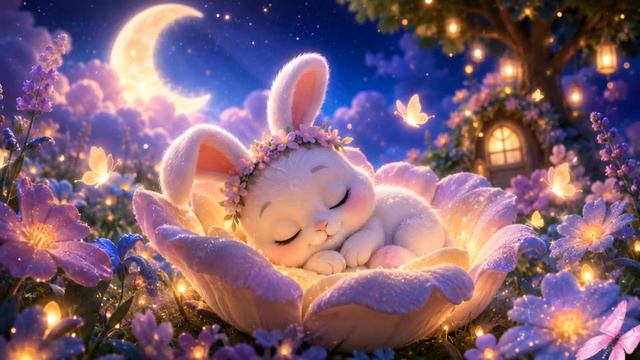 Успокаивающая колыбельная для младенцев и малышей 🌸🐰 Музыка для сна в лунном саду