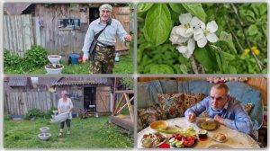 ЗАНИМАЕМСЯ ДЕЛАМИ НА УЛИЦЕ. НА ОБЕД ПРОСТОЙ СУПЧИК ИЗ ОДНОЙ КАРТОШИНКИ.