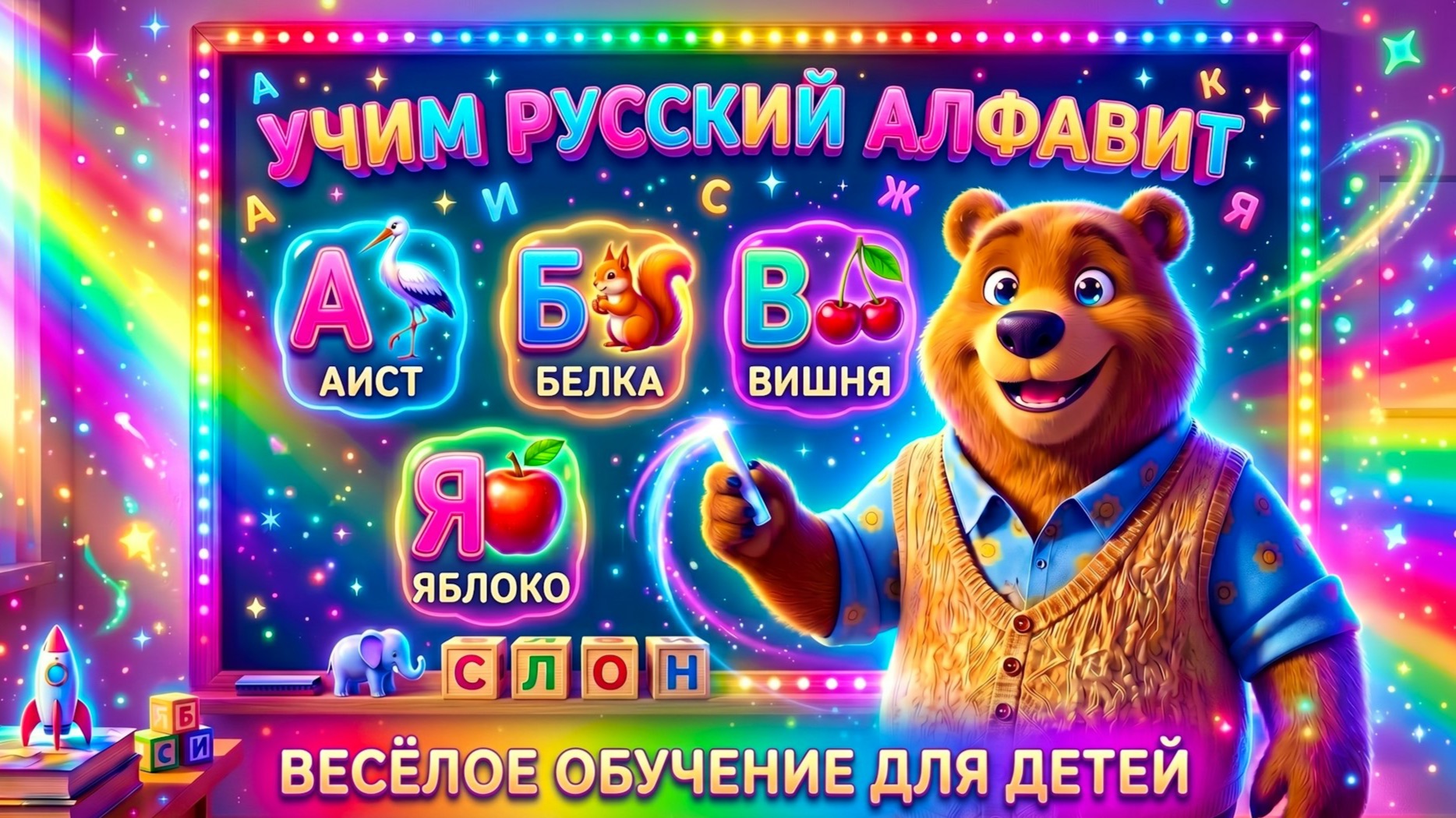 АЛФАВИТ для Малышей от А до Я | Азбука для детей | Учим Буквы | Обучающий мультик для малышей