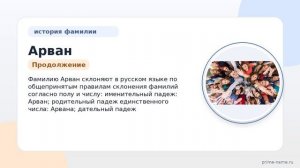 Фамилия Арван: происхождение, значение и склонение