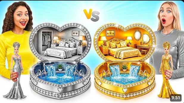 Строим Удивительный Кукольный Домик Золотой vs Серебряный Челлендж смотреть онлайн
