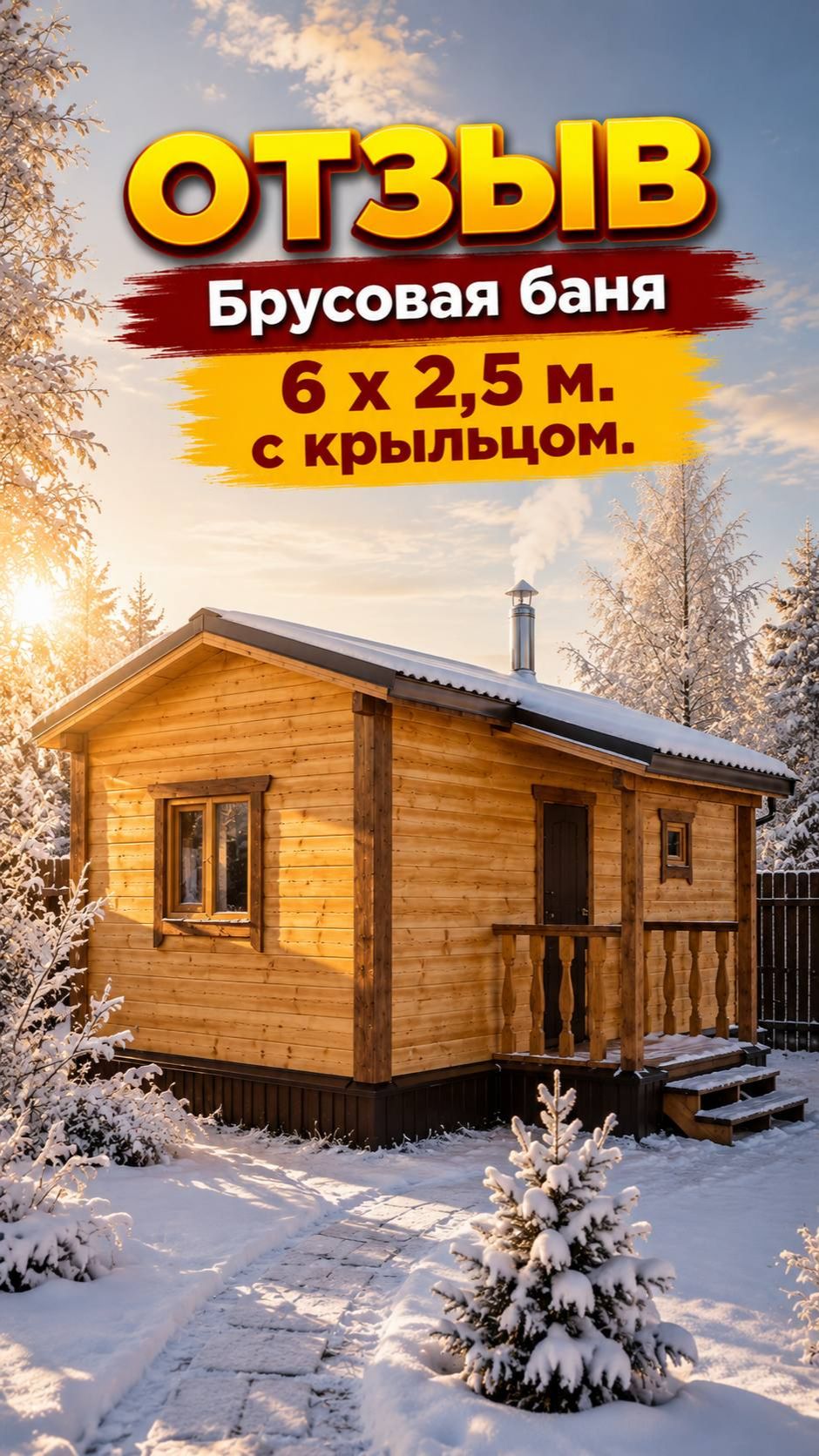 🔥#ОТЗЫВ от клиента #Брусовая баня 6 х 2,5 метра + крыльцо #баня-бочка смотреть онлайн