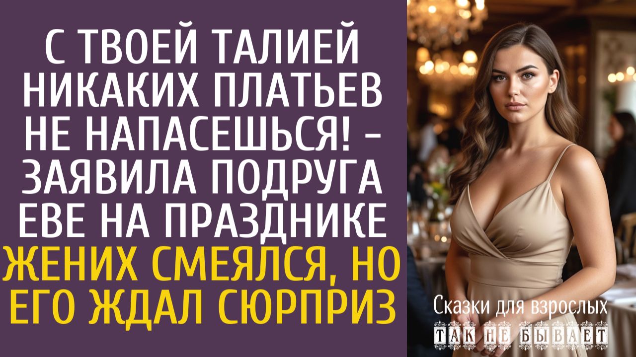Истории из жизни С твоей талией никаких платьев не напасешься! - заявила подруга Еве на празднике…