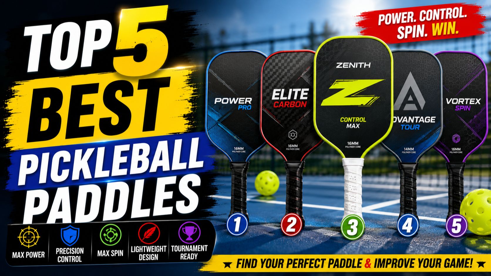 Top 5 BEST Pickleball Paddles смотреть онлайн