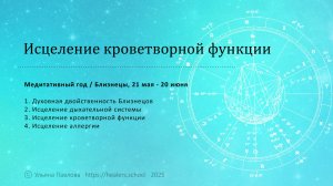 Медитативный год / Близнецы / Исцеление кроветворной функции
