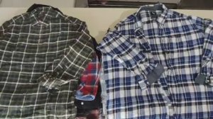 Лот 277 Мужские Рубашки Германия  Фланель Клетка Cotton Экстра 1080р_кг 11,7кг 35ед