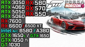 Forza Horizon 6 | RTX 5060 vs 3050 vs RX 6600 | 1080p | 1440p | RTX 5050 | RX 7600