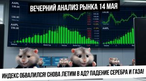 Вечерний анализ рынка 14 мая. Падение российского рынка! Летим на 2200? Газ, серебро и золото падают