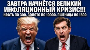 ЗАВТРА НАЧНЁТСЯ ВЕЛИКИЙ ИНФЛЯЦИОННЫЙ КРИЗИС!!! НЕФТЬ ПО 300, ЗОЛОТО ПО 10000, ПШЕНИЦА ПО 1500