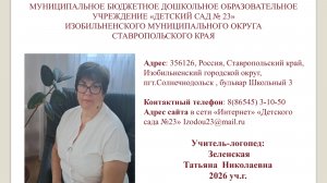 Фрагмент индивидуального логопедического занятия
