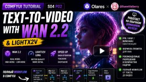 Генерация видео из текста в ComfyUI 🎥 Wan 2.2 + LightX2V