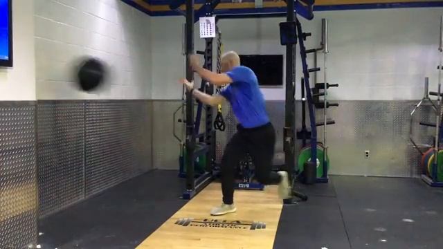 MB Step Back Rotational Throw | Медболл латеральная загрузка + тосс в стену