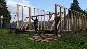 каркасный гараж на сваях 7 на 5