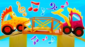 Песенка: машинки Мокас строят мост! 🏗️ Музыкальный мультик для детей 🎵🌉