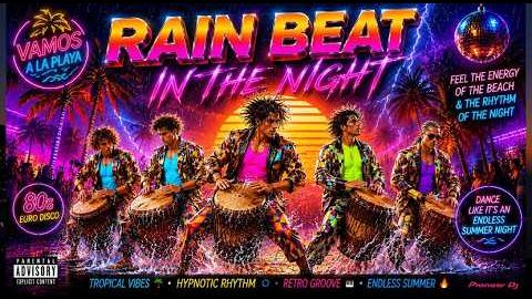 RAIN BEAT IN THE NIGHT  | 80s Tribal Euro Disco Storm Mix