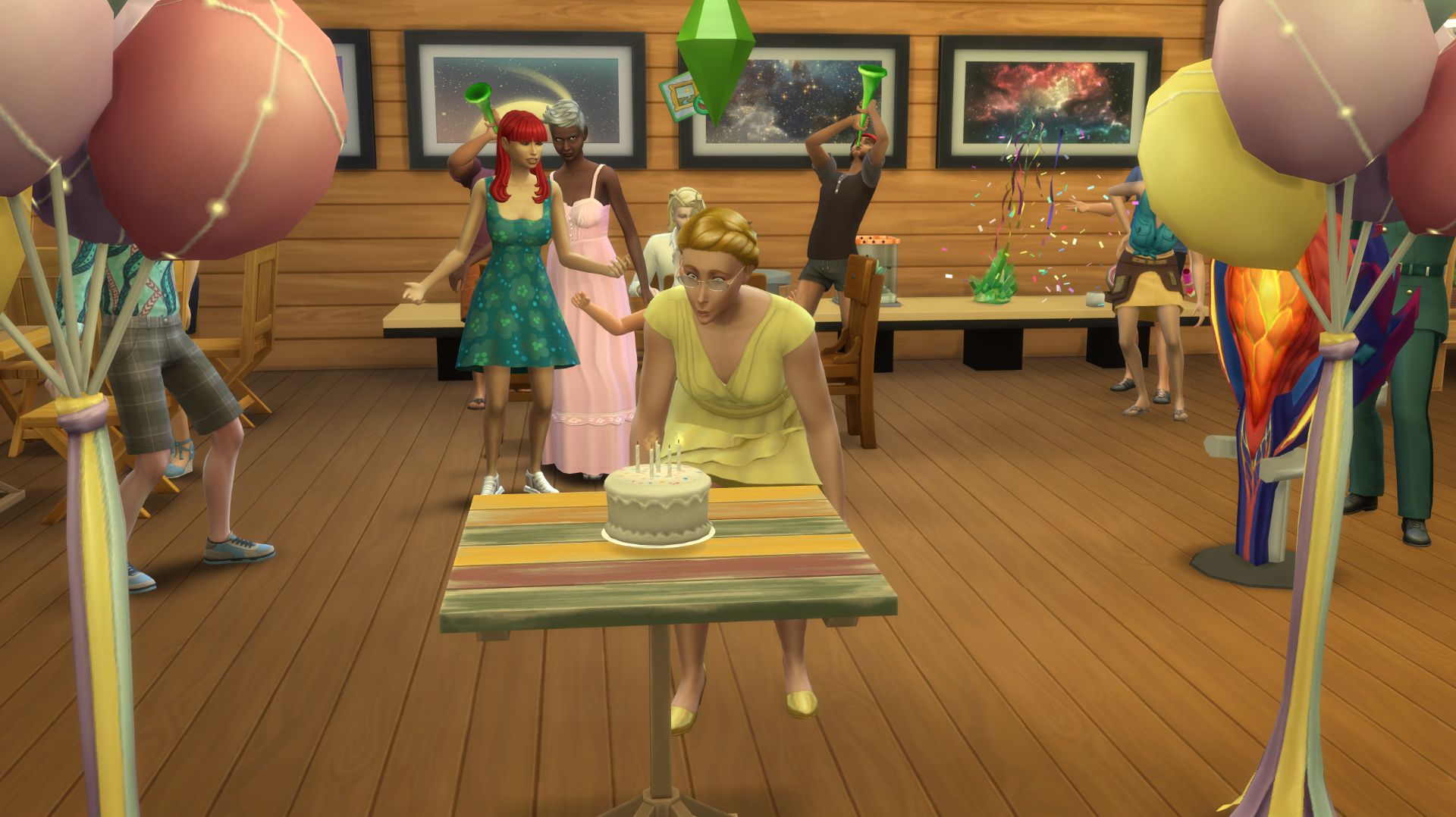 Not So Berry.  The Sims 4.  Желтый №16. Собрали все нашивки и отметили ДР Амарилльи.