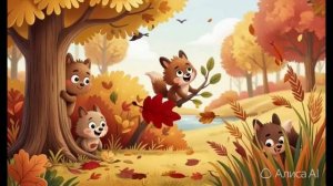 Мультик — Игра в прятки в осеннем лесу