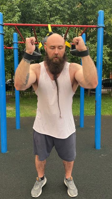 Планка на предплечьях TRX (руки в петлях)