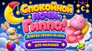 Спокойной ночи, Гиппо! 🌙🦛 Добрая сказка на ночь ✨ Развивающий мультфильм для малышей