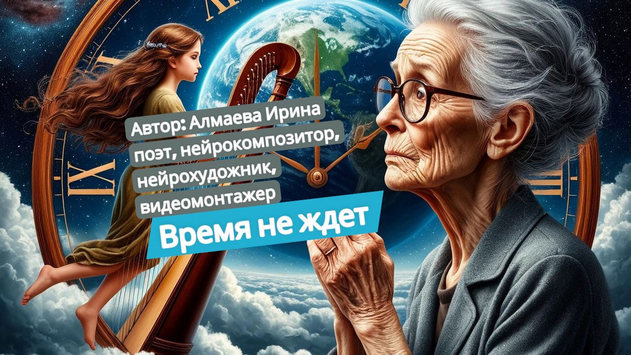 Время не ждет. Алмаева Ирина (поэт, нейрокомпозитор, нейрохудожник, видеомонтажер)