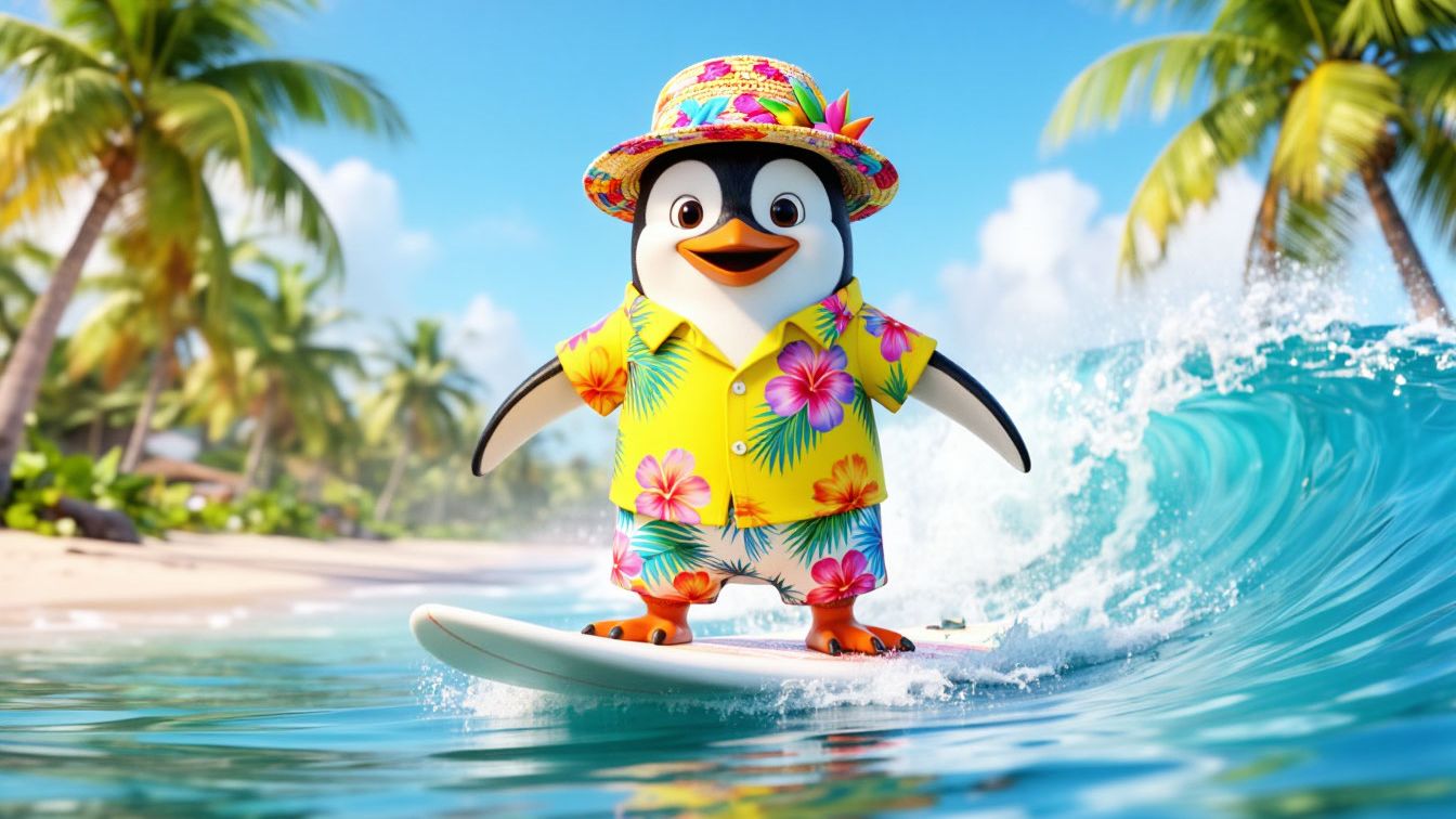 🌊МУЛЬТИК-ПЕСЕНКА: ПИНГВИН НА ВОЛНЕ! 🏄🐧| Развивающие детские песенки🎶✨