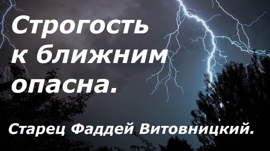 Строгость к ближним опасна. Старец Фаддей Витовницкий.