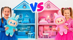 РОЗОВАЯ vs СИНЯЯ Комната Челлендж 💖💙 Кто Победит? Barbie Challenge для Детей!