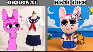Пинки примерила этот наряд… А потом отправилась в Реальную жизнь 😳🎒 | Sprunki Real Life