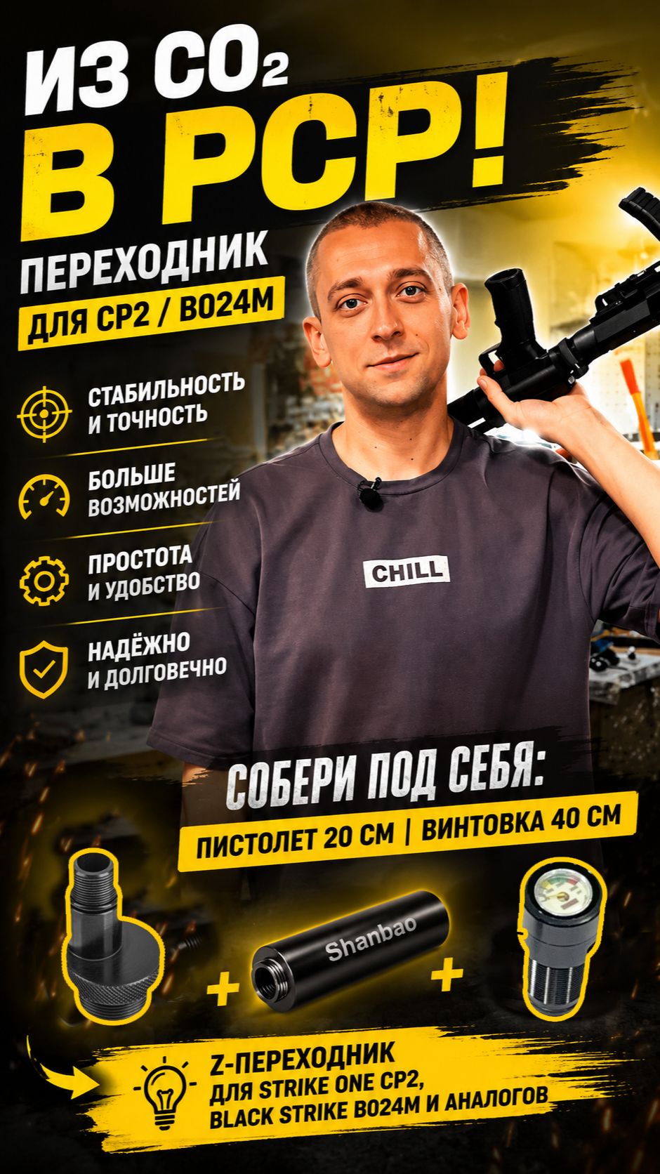 Z-переходник для Strike One CP2 Black Strike B024M и аналогичных моделей. Купить в ПОПАДИ_В_10