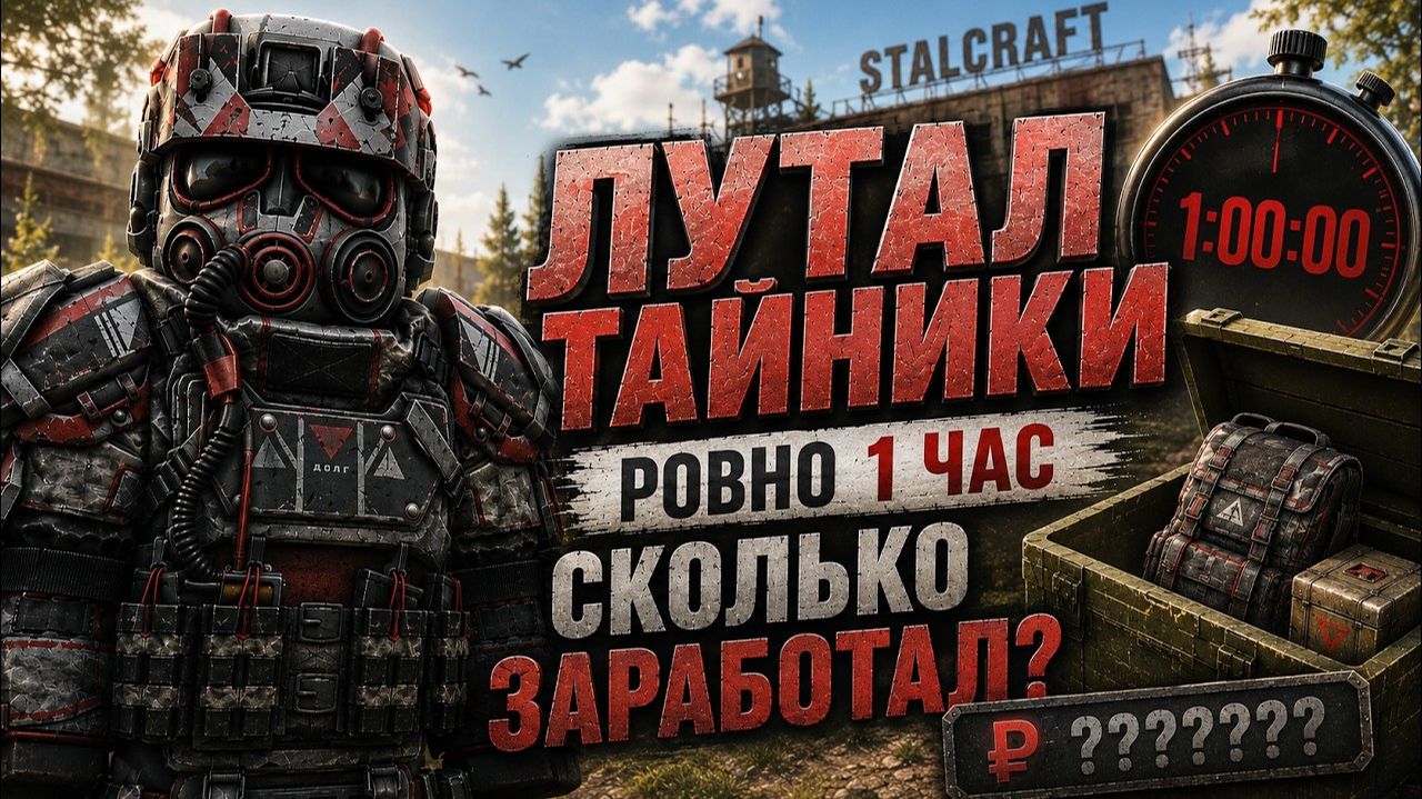 СКОЛЬКО МОЖНО ЗАРАБОТАТЬ С ТАЙНИКОВ РОВНО ЗА ЧАС В STALCRAFT X?