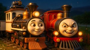 🚂🚇 Детский мультфильм «Эпическая битва поездов! Поезд-призрак против поезда-героя».