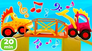 Сборник песенок Машинки Мокас — строим мост, поём «Дорогу!» и учим имена 🎤🎶