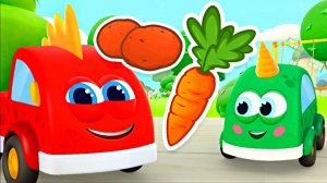Машинки Мокас собирают овощи! 🥕🎶 Развивающая песенка про цифры для детей