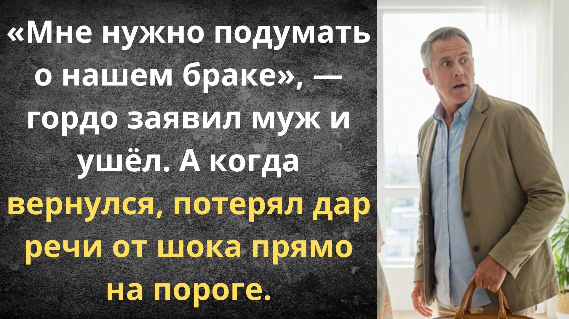 Муж ушел подумать | Истории из жизни