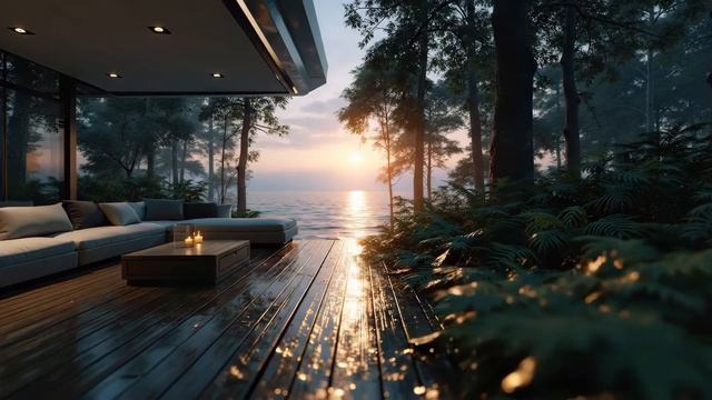 Ambient Chillout Lounge ~ Sunset Ocean Views & Serene Tropical Music